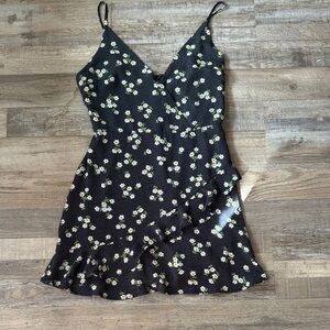 Altar’d State Floral Black Wrap Dress Size M